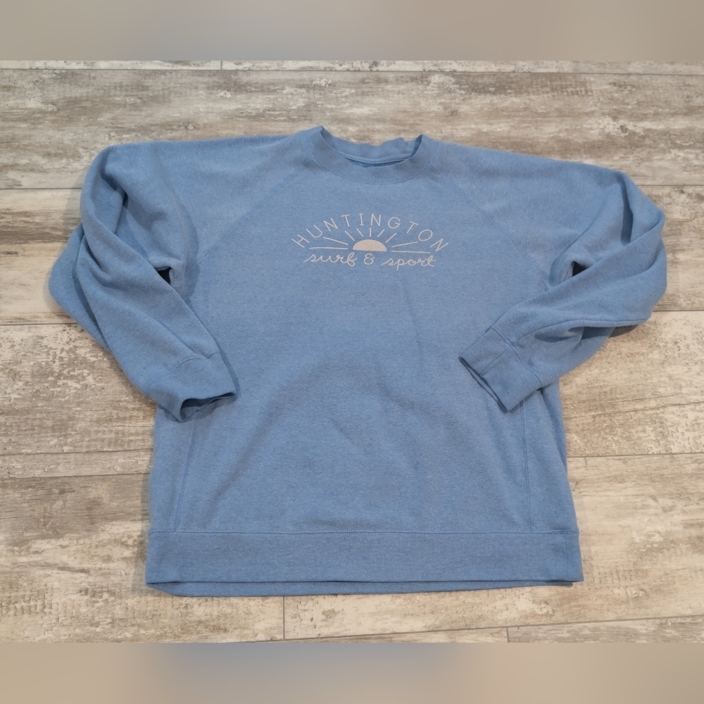 Surf And Sport Light Blue Crewneck Sweater Huntington Beach